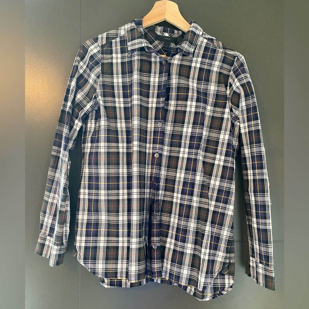 Plaid Shirt - Blue and White